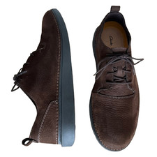 Clarks Men's Hale Lace Dark Brown Size UK 11 G EU 46 Active Air Nubuck Leather .