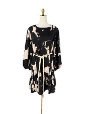 ALEXIS x Target Womens Tiered Ruffled Midi Dress 2X Rope Belt Indie Abstract