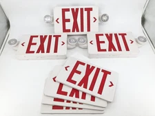 Lot of 3 Ledsion LS-ES007SR Combo LED Emergency Exit Signs Red 120V