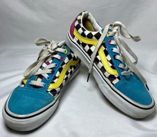 VANS Old Skool Zapatos de Skate Tenis a Cuadros Parte Superior Baja Multicolor Neón M 4.5 W 6