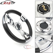 13.5" Boat Marine Steering Wheel 3 Spoke 3/4" Shaft Wheel for Yacht Speed Boat