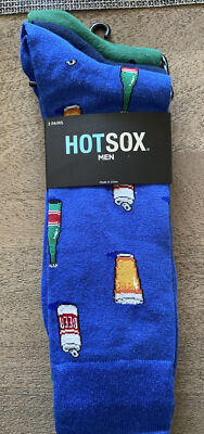 HotSox Men's Beer Drink Design Cotton Blend Dress Socks 10-13 Pack of 3
