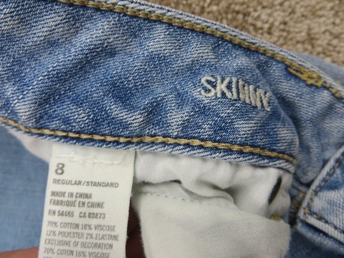 AMERICAN EAGLE SKINNY Distressed Patchwork BOHO Hipster Style Hippie Jeans sz 8 - Picture 5 of 7