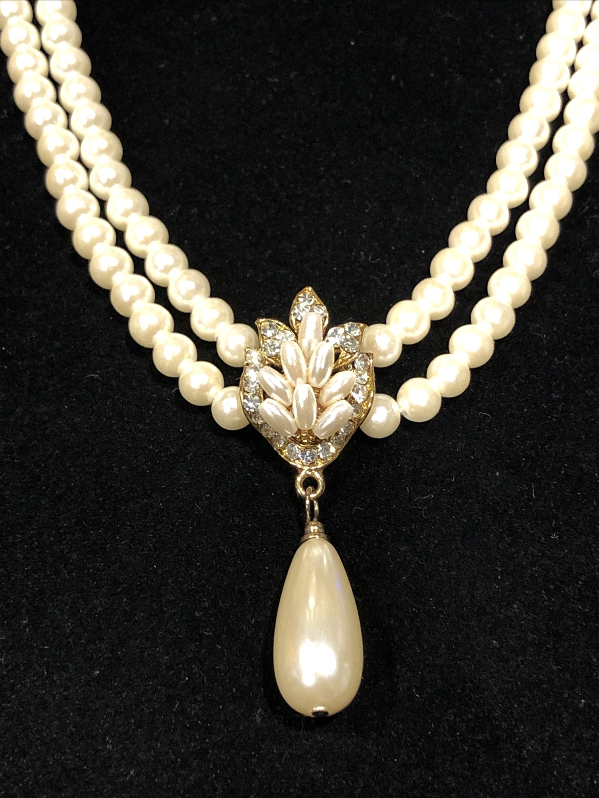 16" Vintage Art Deco Style Costume Jewelry Faux Pearl… Gem