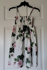 Dolce & Gabbana Kids Dress White Cotton Tropical RosePrinted sTag 11/12