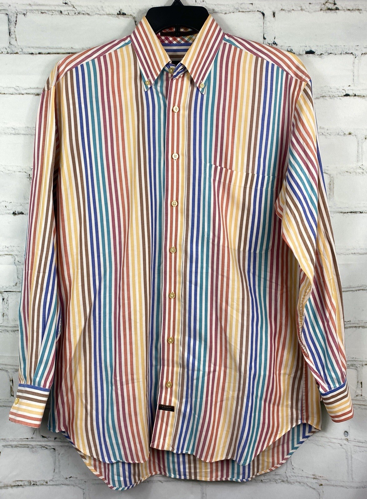 Robert Talbott Mens Medium Multicolor Stripe Long… - image 1