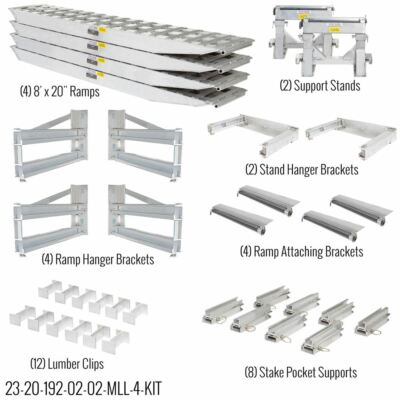 8' L x 20'' W 4 Bunk Load Leveler / 4 Ramp Master Kit for 20'' H Step Deck Traile