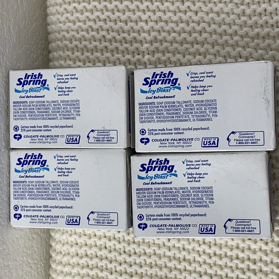 Lot of 4 Vtg Irish Spring~ Icy Blast~ Soap Bars , NIB 4.5oz each - Image 2 of 3