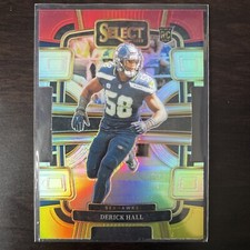 2023 Panini Select Derick Hall 85 RC Rookie Red Yellow Die Cut Prizm Seahawks