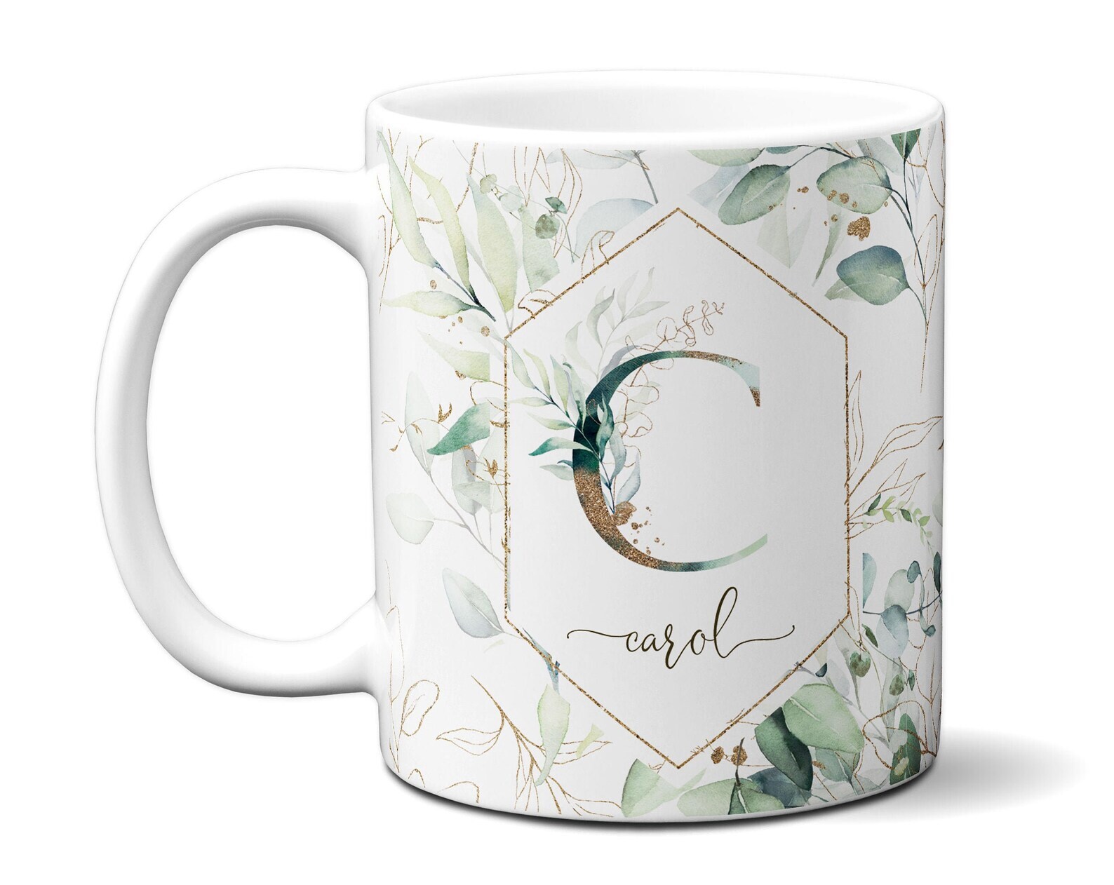 Beautiful Floral Monogram Initial Letter Name Mug Custom Flowers Microwave &