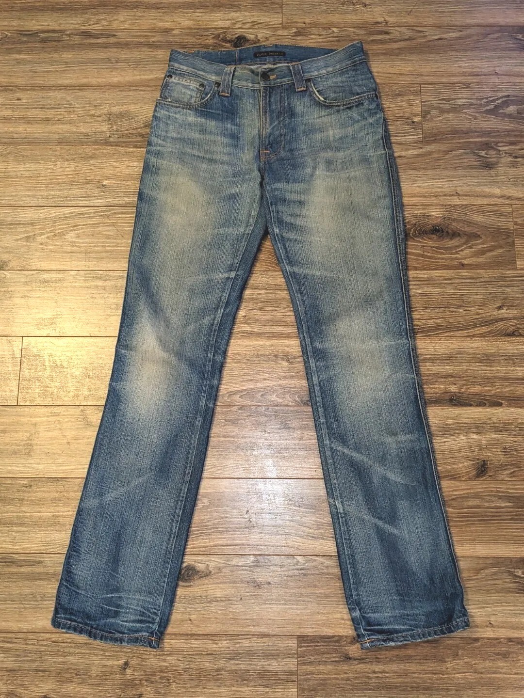 Nudie Jeans Co Mens Organic Made in Italy Light Wash Denim Jeans