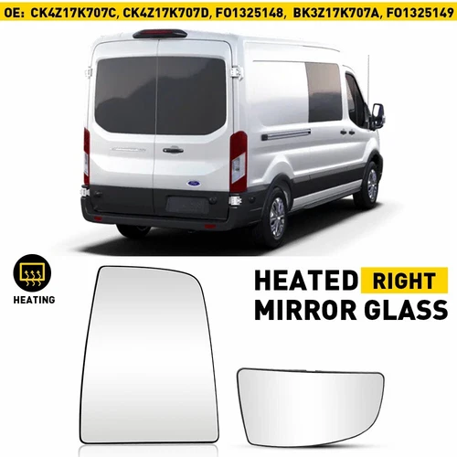 Mirror Upper/Lower Glass Side Passenger for Right Ford Transit Van 150 350HD 250