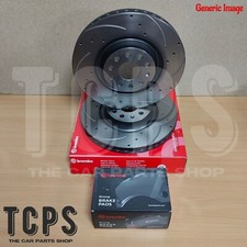 FITS VOLVO XC70 T6 AWD MK2 DRILLED & GROOVED BREMBO FRONT DISCS 316MM & PADS