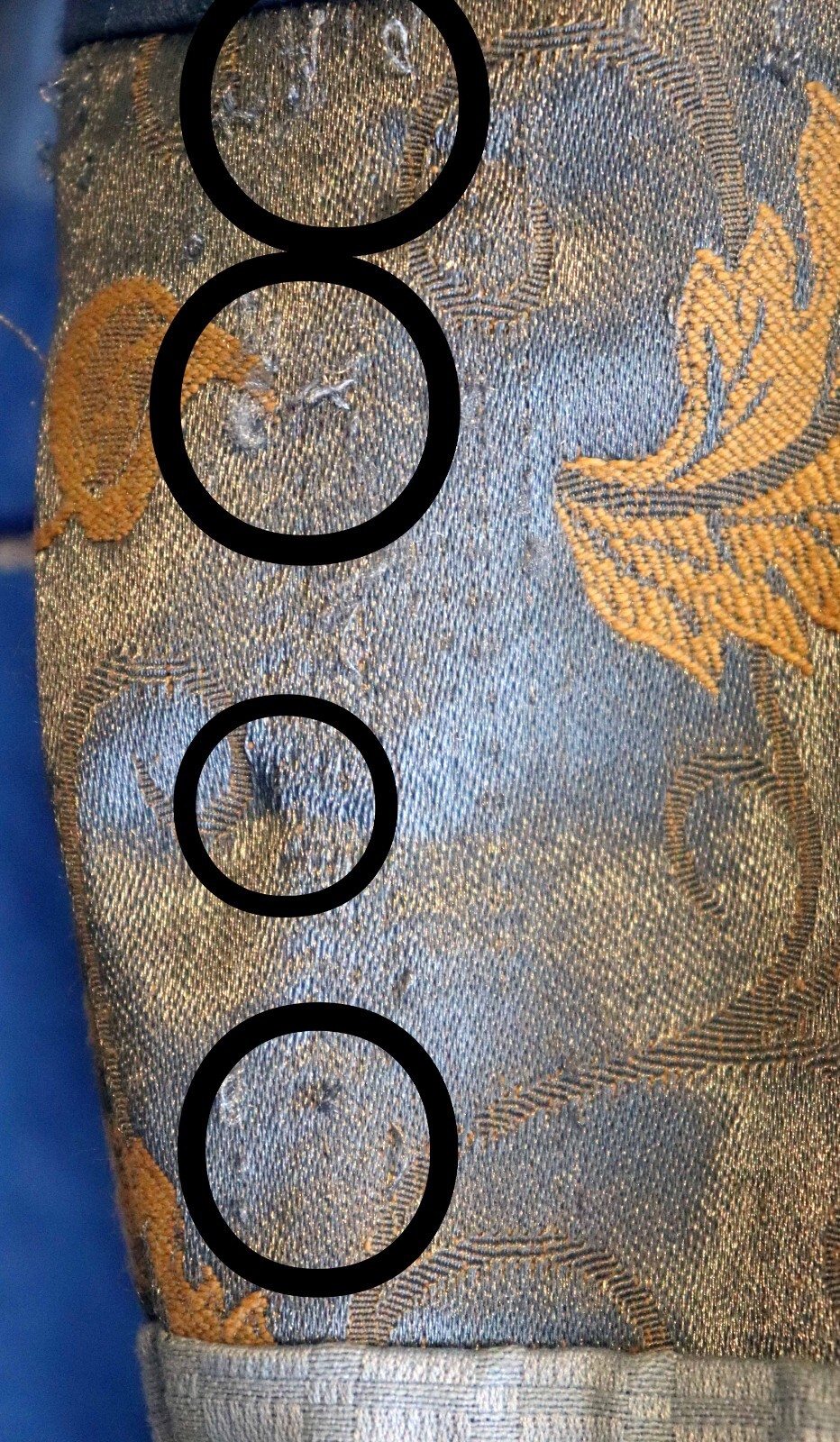 Vintage Indigo Mood Blue Patchwork Embroidered Co… - image 6