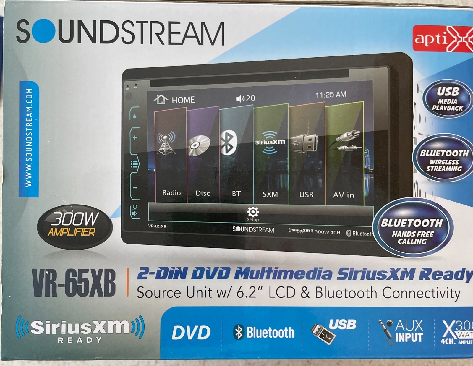 Soundstream VR65XB Multimedia Receiver DVD/CD, SiriusXM Ready, FREE