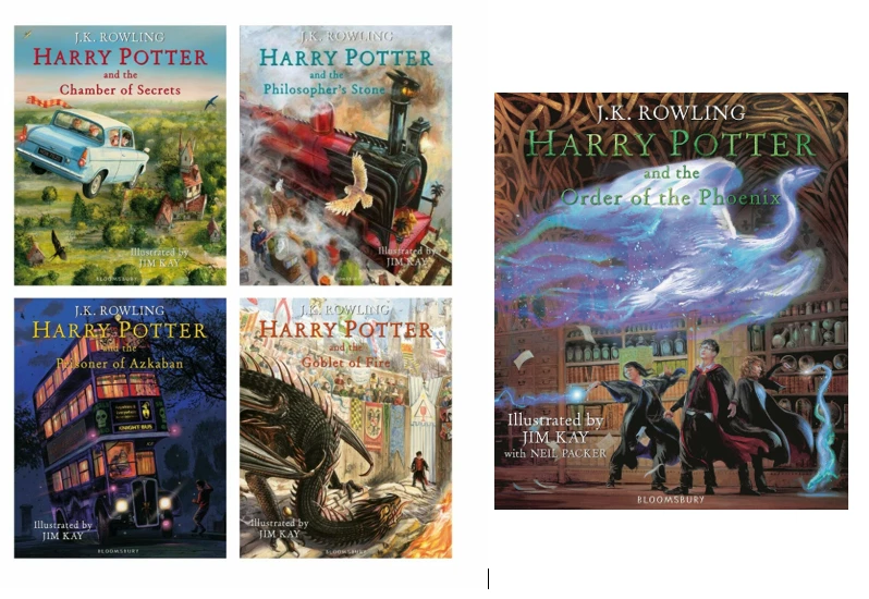 Harry Potter Illustrated Editions 1-5 Books Collection Set By Rowling 2022  NEW!!