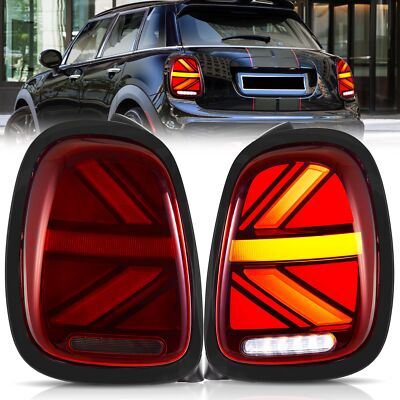 LED Red Black Trim Tail Light Fits 2014-23 Mini Cooper F55 F56 F57-W/Startup L+R