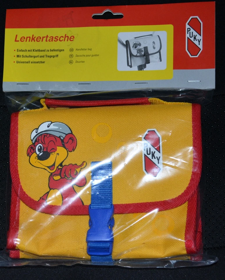 NUEVO BOLSO MANILLAR PUKY Bolso Manillar Bicicleta con Correa para el Hombro Rojo Amarillo Foto 3 de 4