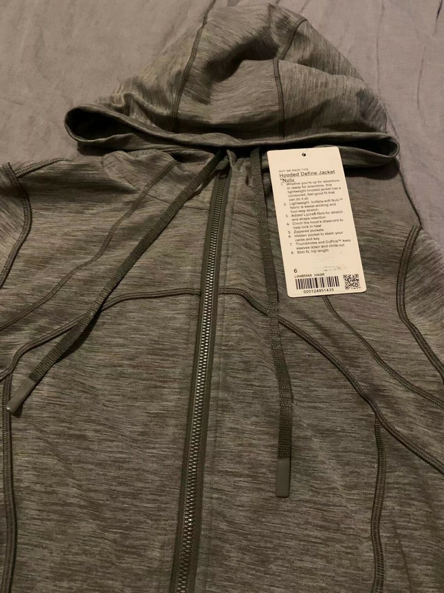 NWT Lululemon Hooded Define Jacket *Nulu ~SIZE:6~Heathered NWT Lululemon Hooded Define Jacket *Nulu ~SIZE:6~Heathered