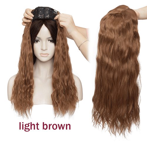 Women Curly Topper Toupee Hairpiece Clip In Hair Extensions with Bangs for Women - Picture 37 of 41