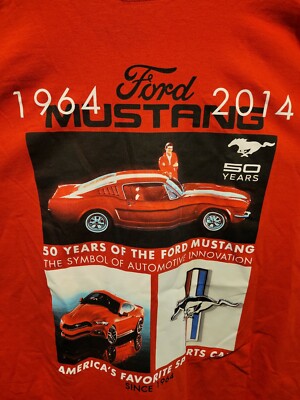 New Men's 5XL Big & Tall Ford Mustang 50 Years Favorite Sports Car