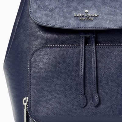 Kate Spade Kristi Medium Flap Backpack Navy Blue Leather Bag  display picture 1