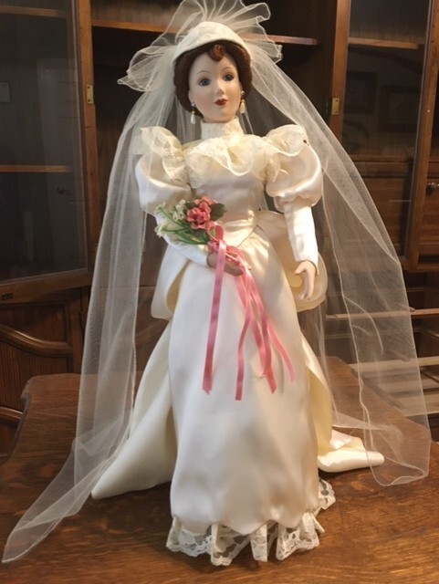 porcelain doll in wedding dress cute ashton drake All 4 Ashton Drake Galleries 1900s Wedding Dress porcelain dolls. Scroll photos