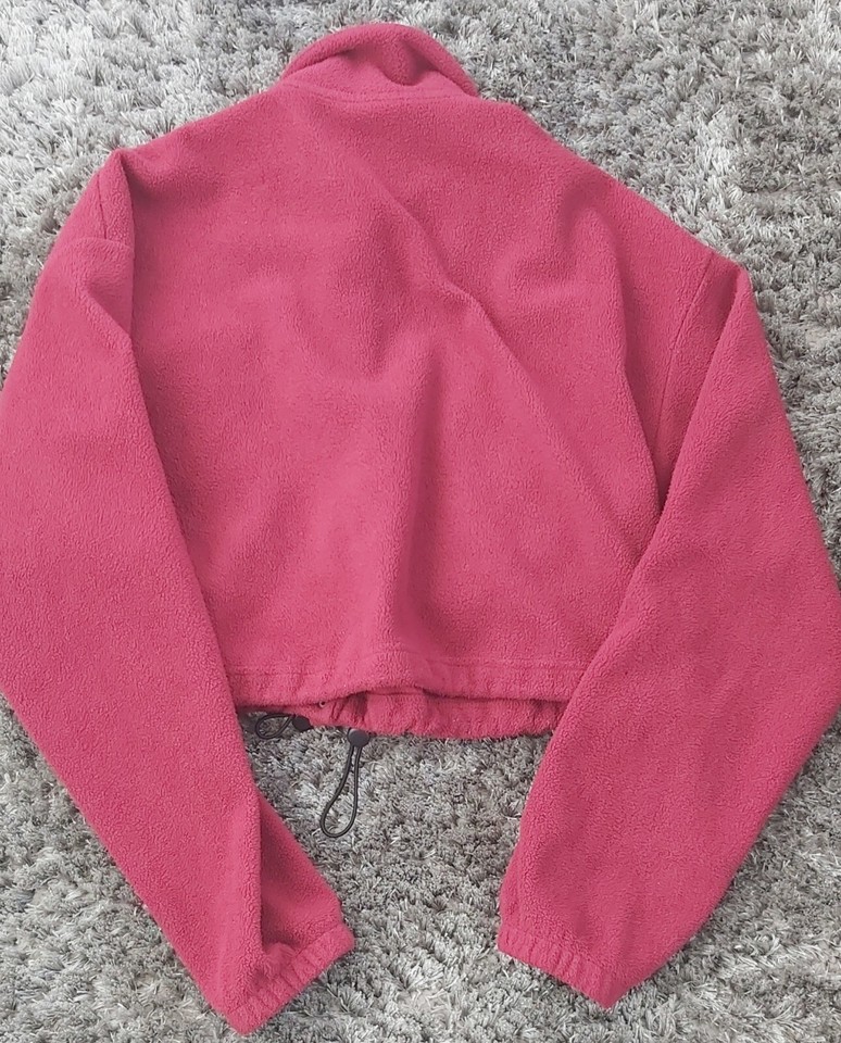 Fila Cropped Fleece Womens Size Small Red Button Up eBay