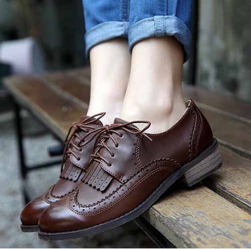 Low Heels Tassels Wingtip Brogues 