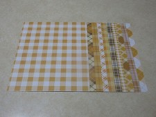 SALE!! 8.5" x 11"  RECOLLECTIONS PAPER - YELLOW/GOLD PLAID PRINTS - 10 SHEETS