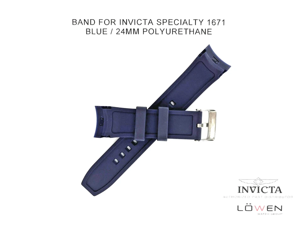 Brand New Invicta Specialty Men 1671 Blue Silicone 24mm Watch Band - Image 2 of 3