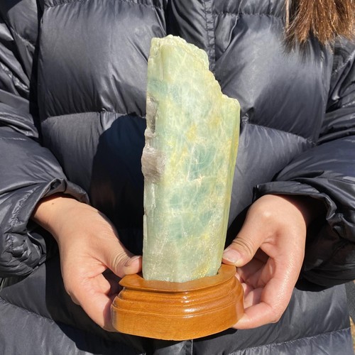 Muestra de prisma hexagonal cristal piedra preciosa aguamarina berilita natural rara 1500 g - Imagen 5 de 23