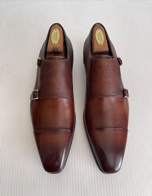 Magnanni Shoes Mens Size 12 Brown Double Monk Strap Leather Dress Spain Miura Men main image 4
