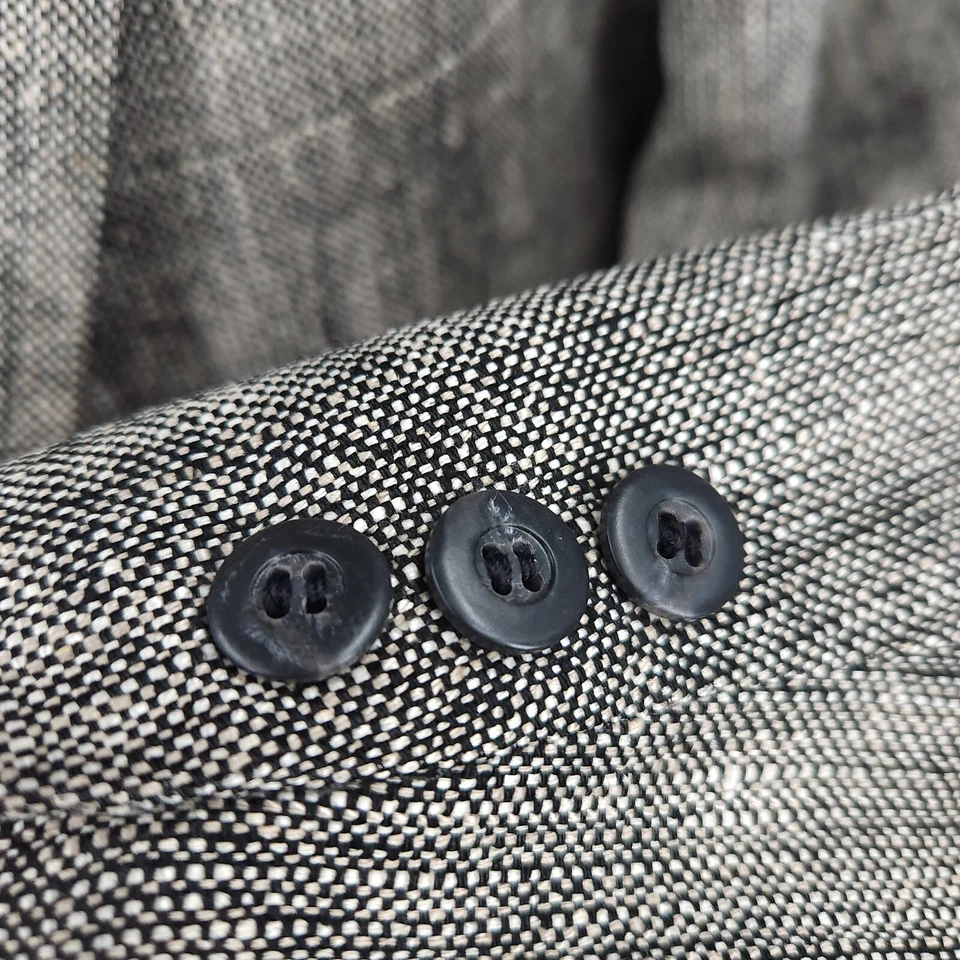 Robert Stock Tweed Blazer Mens 40 L Gray Sports Coat Jacket 2 Buttons Vent - Image 4 of 4