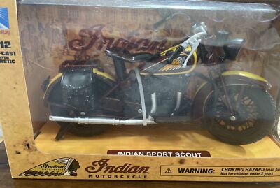 1934 INDIAN SPORT SCOUT BROWN 1/12 DIECAST MOTORCYCLE MODEL BY NEW