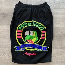 Vintage Poco Loco Club Unisex Black Shorts One Size