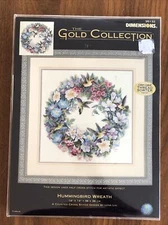 Dimensions Gold Collection Hummingbird Wreath Cross Stitch Kit #35132 NEW