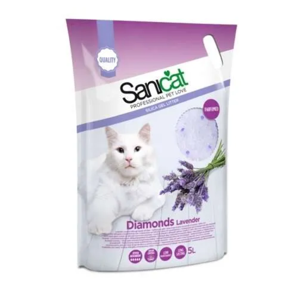 Sanicat Diamonds Lavender Cat Litter 15L. NON CLUMPING CAT LITTER