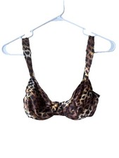 Victoria's Secret Second Skin Satin Full Coverage Bra 34C animal print vtg 90s