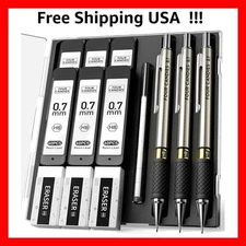 Metal Mechanical Pencil Set - 3PCS 0.7mm Art Mechanical Pencils & 360PCS HB L...