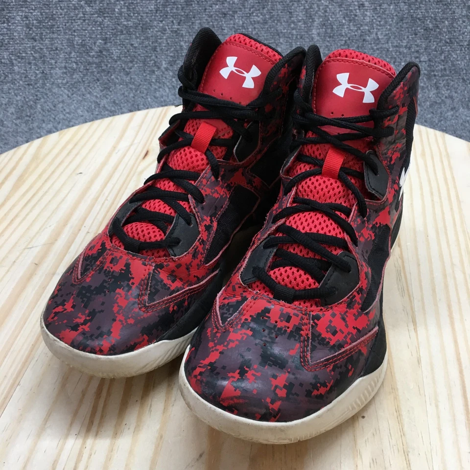 Under Armour Shoes Youth 7 Lockdown Basketball Sneakers 1276281-601 Red Black - Image 3 of 4
