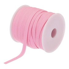 Ruban de biais double pliage 1/4 pouce ruban de biais en vrac continu (rose 25 yards)