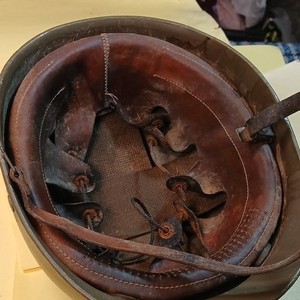 WW II German Original Paratrooper Helmet with Leather Liner & Chinstrap