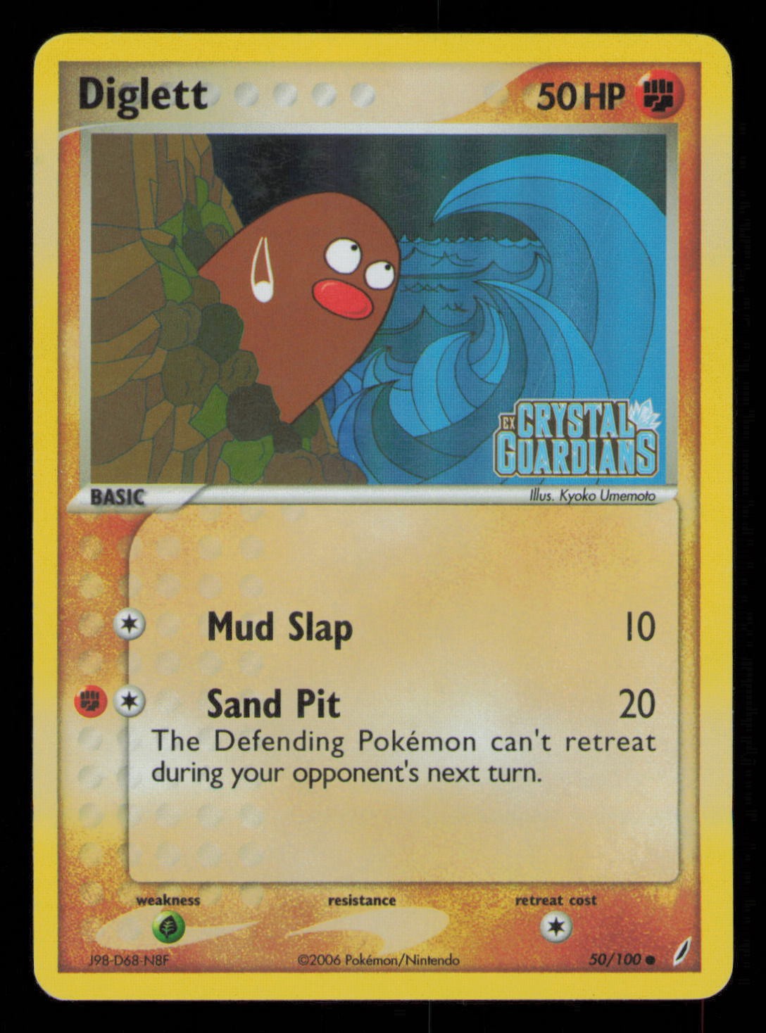 Diglett [Reverse Holo] #50 Pokemon Crystal Guardians STAMPED LP