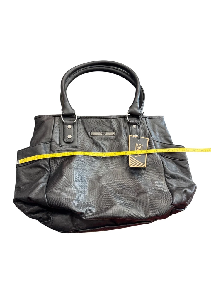 Bolso de mano Vans para mujer de cuero sintético negro SKU 8811 Foto 4 de 4