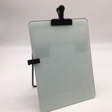 Glass Dry-Erase Desktop Easel Tempered Glass Black Metal Stand, 8.5x11.75 Menu
