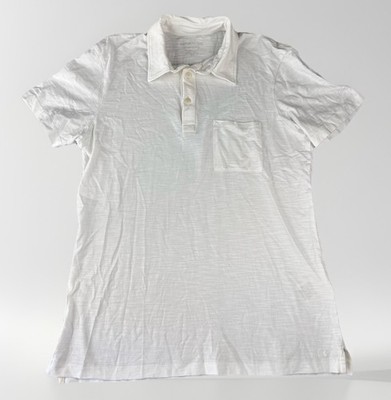 Outerknown Mens SS Saltwater Slub Organic Cotton Polo White Size Small S NWOT