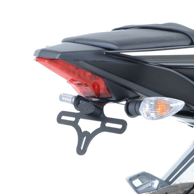 Tail tidy R&G RACING noir Yamaha YZF-R125 support de plaque d'immatriculation en aluminium