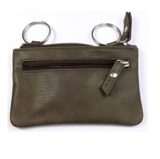 Echt Leder Schlüsselmäppchen braun Schlüßeltasche Schlüsseletui