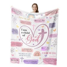 for Women, Baptism Gifts for Girls, I Am a Child of God 50"X60" Christian Gifts